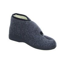 Laden Sie das Bild in den Galerie-Viewer, Intermax Herren-Klett-Hausschuhstiefel mit Schurwolle schwarz