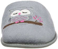 Laden Sie das Bild in den Galerie-Viewer, Intermax Damen Weicher Samt Hausschuh Pantoffel Motiv Eule