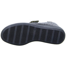 Laden Sie das Bild in den Galerie-Viewer, Intermax Damen Hausschuh Stiefel mit Klettverschuss, gefüttert Schurwolle, Filz anthrazit