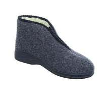 Laden Sie das Bild in den Galerie-Viewer, Intermax Herren Hausschuh mit Reißverschluß, gefüttert Schurwolle, Filz anthrazit