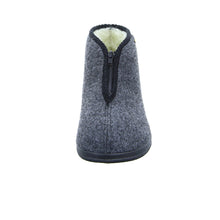 Laden Sie das Bild in den Galerie-Viewer, Intermax Herren Hausschuh mit Reißverschluß, gefüttert Schurwolle, Filz anthrazit