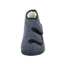Laden Sie das Bild in den Galerie-Viewer, Intermax Herren Hoher Hausschuh mit Doppelklett, gefüttert Schurwolle, Filz anthrazit