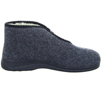 Laden Sie das Bild in den Galerie-Viewer, Intermax Herren Hausschuh mit Reißverschluß, gefüttert Schurwolle, Filz anthrazit