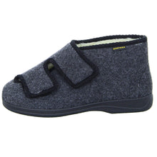 Laden Sie das Bild in den Galerie-Viewer, Intermax Herren Hoher Hausschuh mit Doppelklett, gefüttert Schurwolle, Filz anthrazit