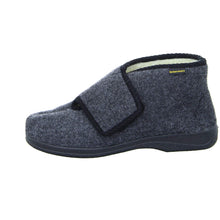 Laden Sie das Bild in den Galerie-Viewer, Intermax Herren-Klett-Hausschuhstiefel mit Schurwolle schwarz