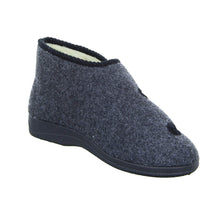 Laden Sie das Bild in den Galerie-Viewer, Intermax Herren Hoher Hausschuh mit Doppelklett, gefüttert Schurwolle, Filz anthrazit