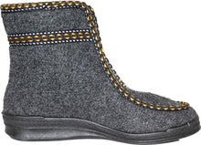 Laden Sie das Bild in den Galerie-Viewer, Intermax Damen Hausschuh mit Reißverschluß, warm gefüttert mit Schurwolle anthrazit